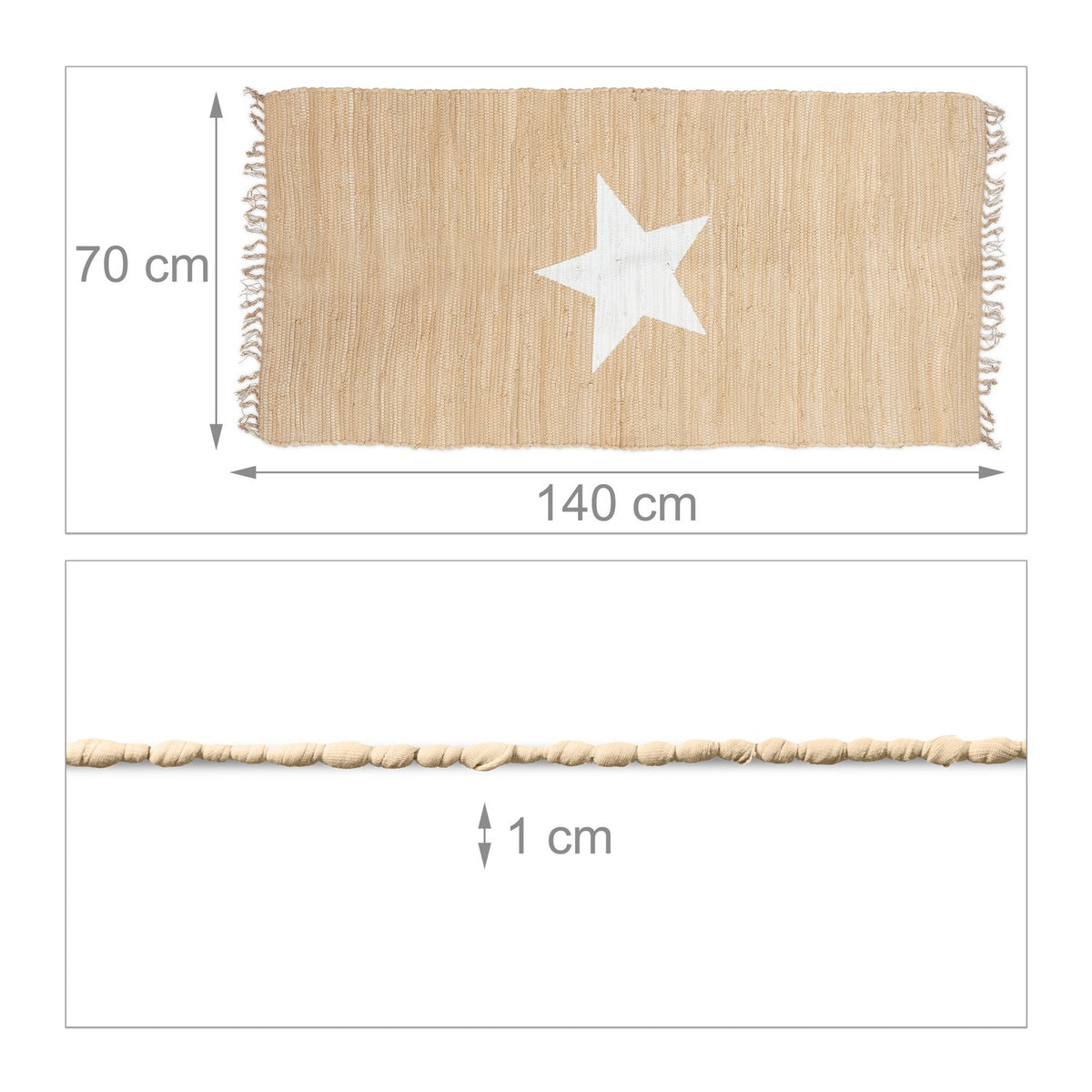 Rag rug motif star
