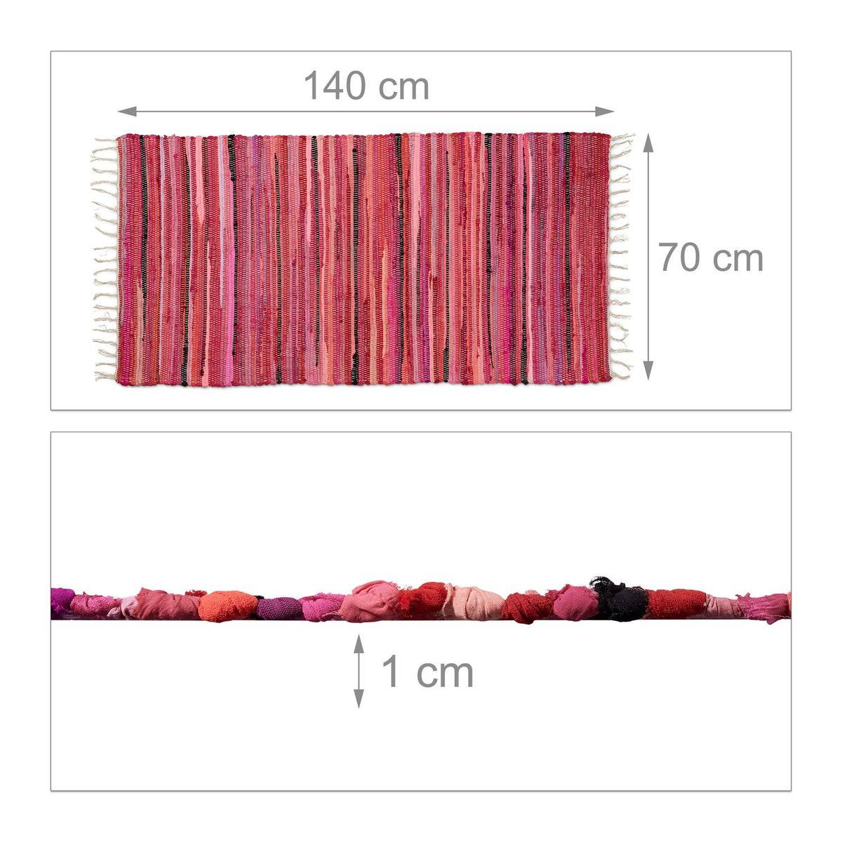Rag rug multicolored