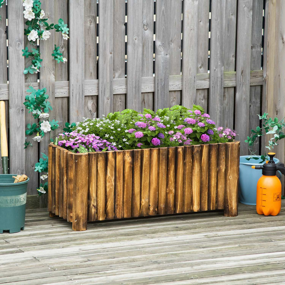 Raised Bed 100X38.5X40Cm Plant Box, Herb Bed, Vegetable & Flower Bed, Fir Wood
