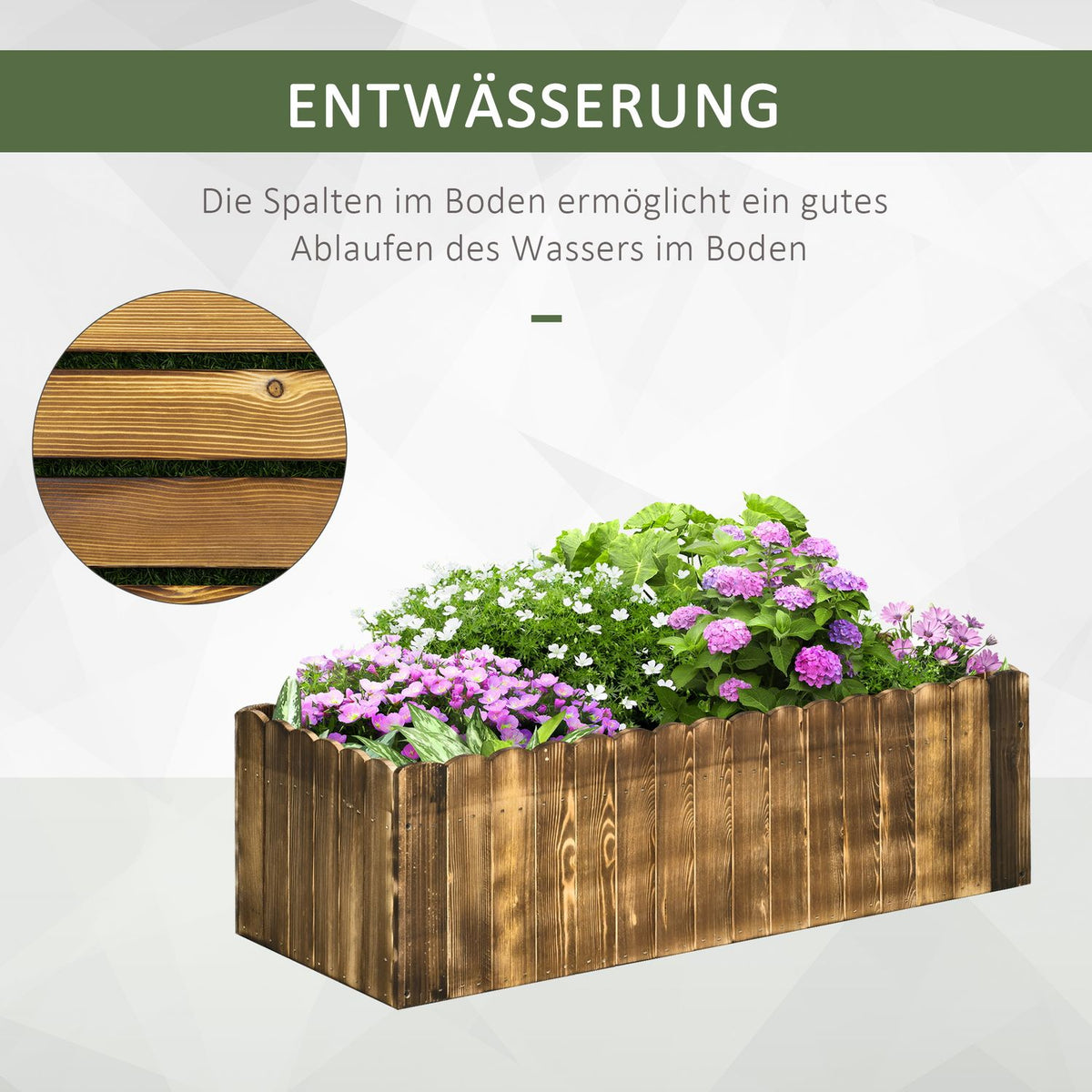 Raised Bed 100X40X30Cm Plant Box, Herb Bed, Vegetable & Flower Bed, Fir Wood