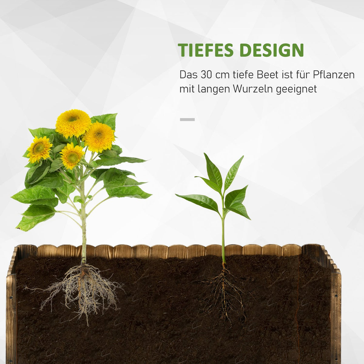 Raised Bed 100X40X30Cm Plant Box, Herb Bed, Vegetable & Flower Bed, Fir Wood
