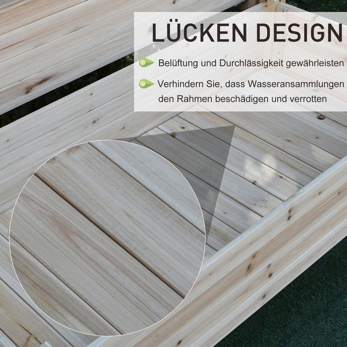 Raised Bed 2 Tier Cold Frame Herb Bed Plant Box With Drainage Holes Solid Natural Wood 115 X 114 X 76 Cm