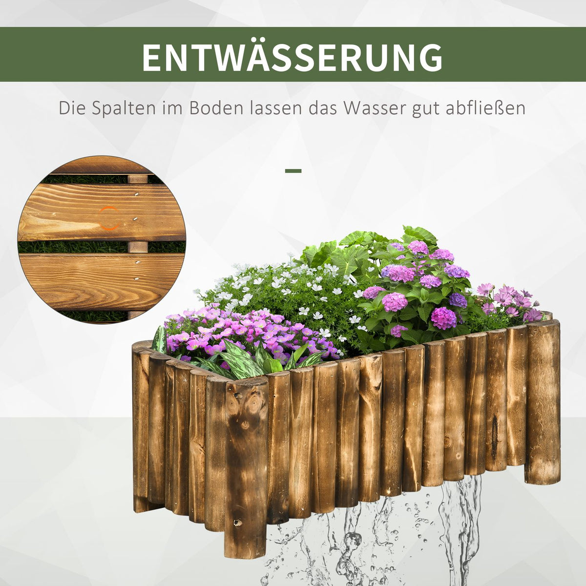 Raised Bed 78X35X30Cm Plant Box, Herb Bed, Vegetable & Flower Bed, Fir Wood