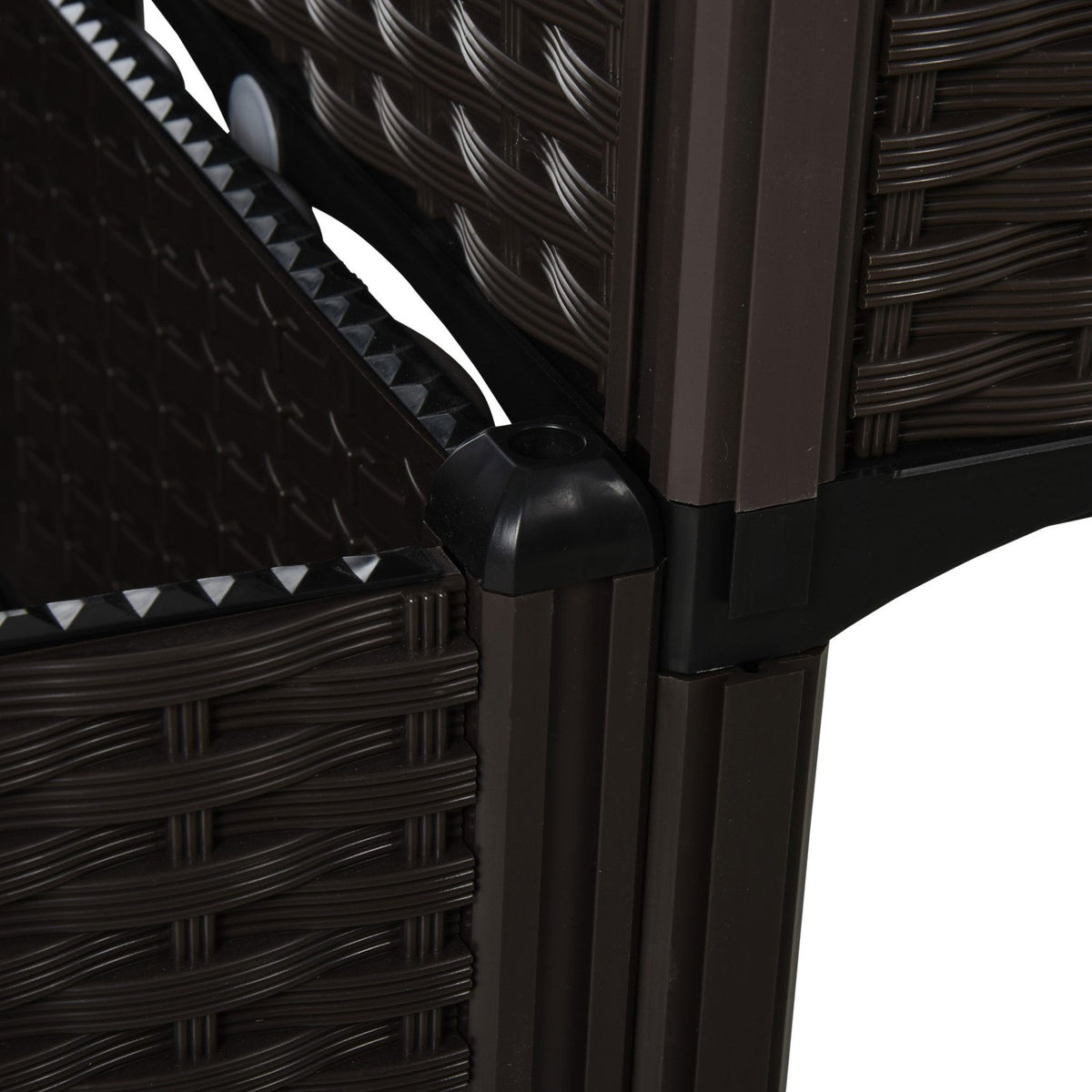 Raised Bed Double Planter In Rattan Look With Drainage Holes, Pp, Brown, 80X40X44Cm