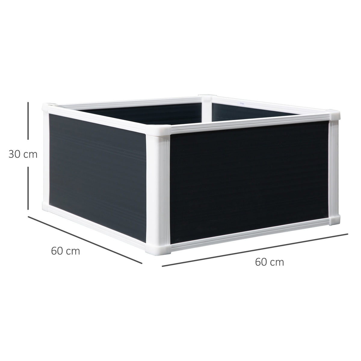 Raised Bed Flower Box Plant Box With Drainage Function For Vegetables Plastic Gray 60 X 60 X 30 Cm
