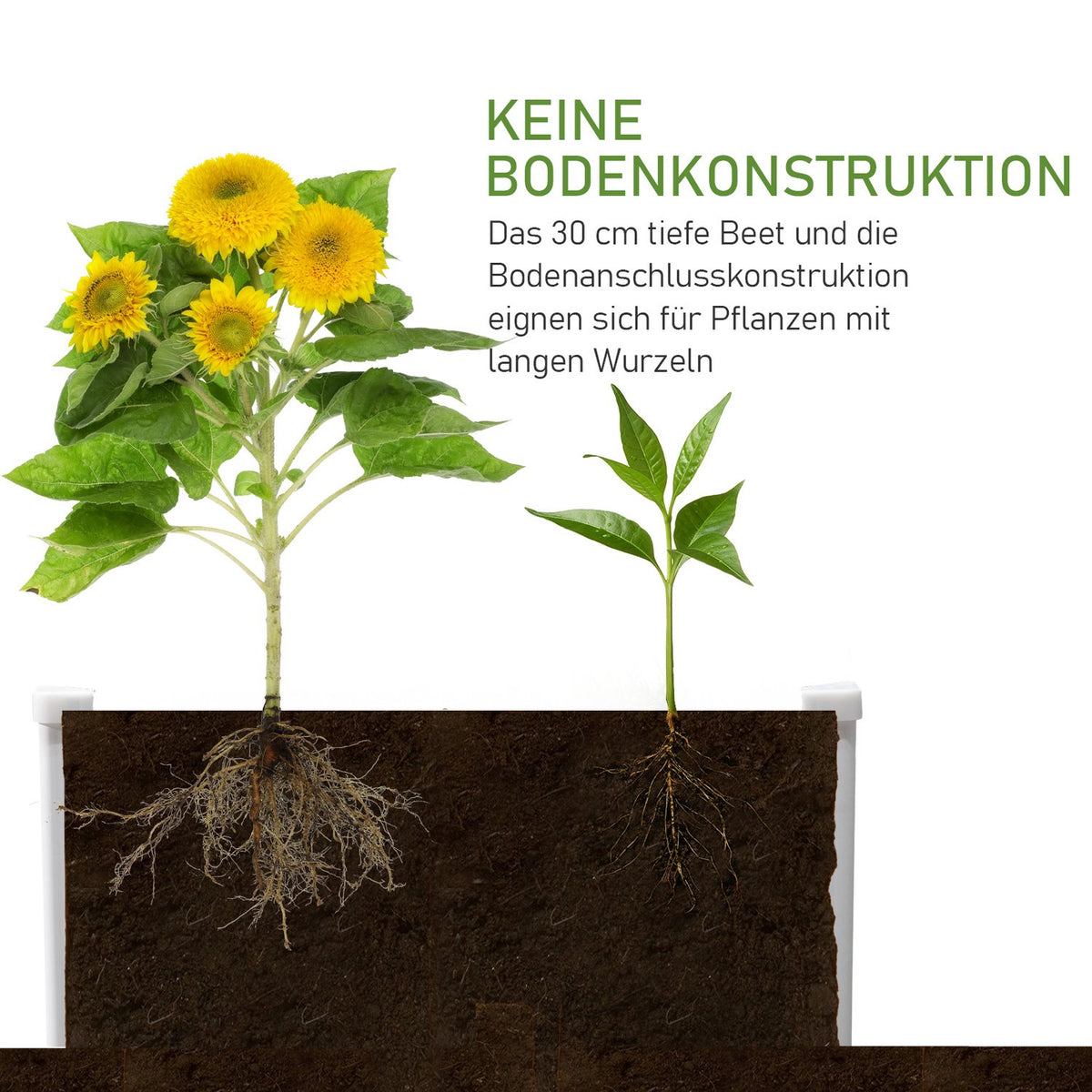 Raised Bed Flower Box Plant Box With Drainage Function For Vegetables Plastic Gray 60 X 60 X 30 Cm