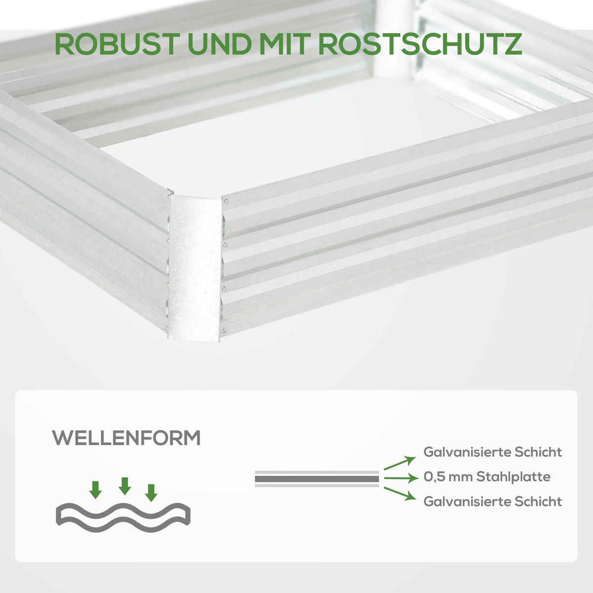 Raised Bed Made Of Galvanized Steel Garden Bed Planter For Garden Flower Box Flower Pot Silver 120 X 90 X 30 Cm