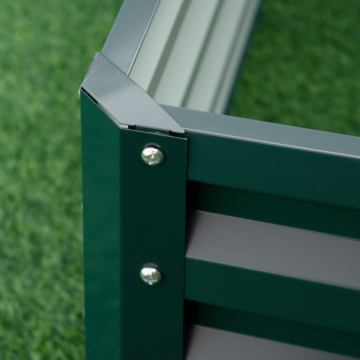Raised Bed Made Of Steel Flower Box, Plant Box, Vegetable Bed For Garden, Patio & Balcony, Green, 120X120X30Cm