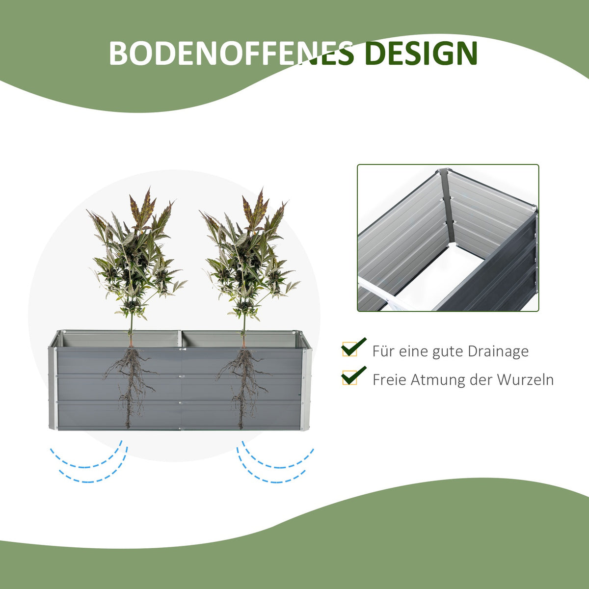 Raised Bed Made Of Steel Garden Bed Planter Flower Box Flower Pot With Gloves Charcoal Gray 125 X 47 X 40 Cm