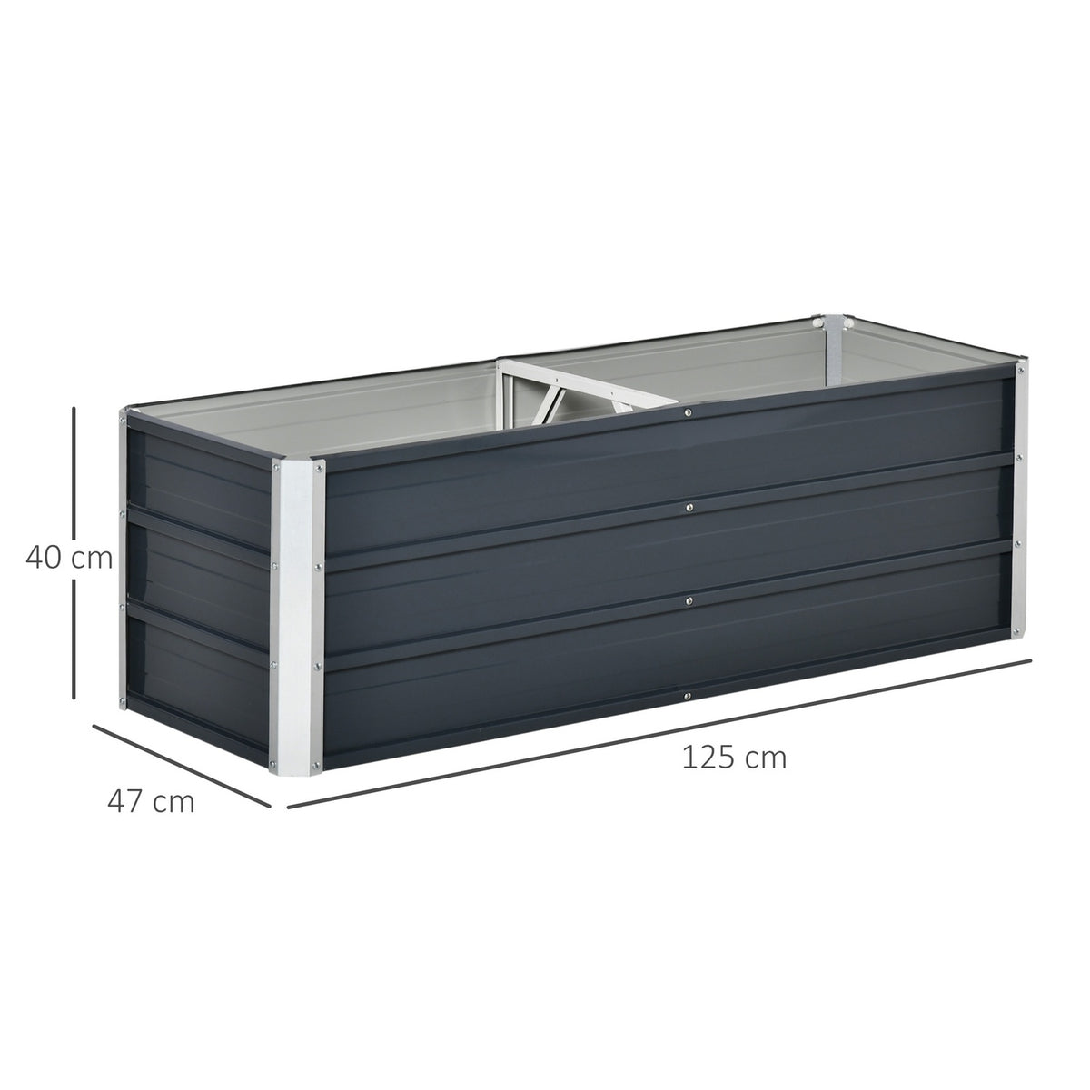 Raised Bed Made Of Steel Garden Bed Planter Flower Box Flower Pot With Gloves Charcoal Gray 125 X 47 X 40 Cm