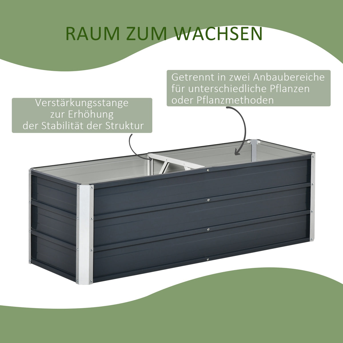 Raised Bed Made Of Steel Garden Bed Planter Flower Box Flower Pot With Gloves Charcoal Gray 125 X 47 X 40 Cm