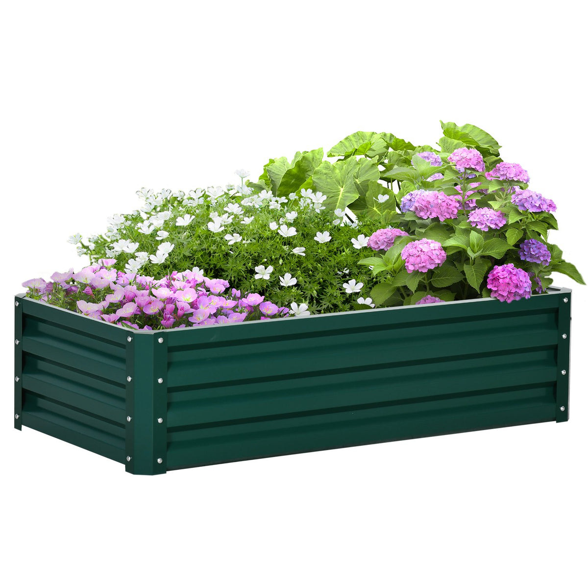 Raised Bed Made Of Steel Plant Box Rustproof Vegetable Bed With Open Bottom For Garden & Balcony Green 120 X 60 X 30.5 Cm