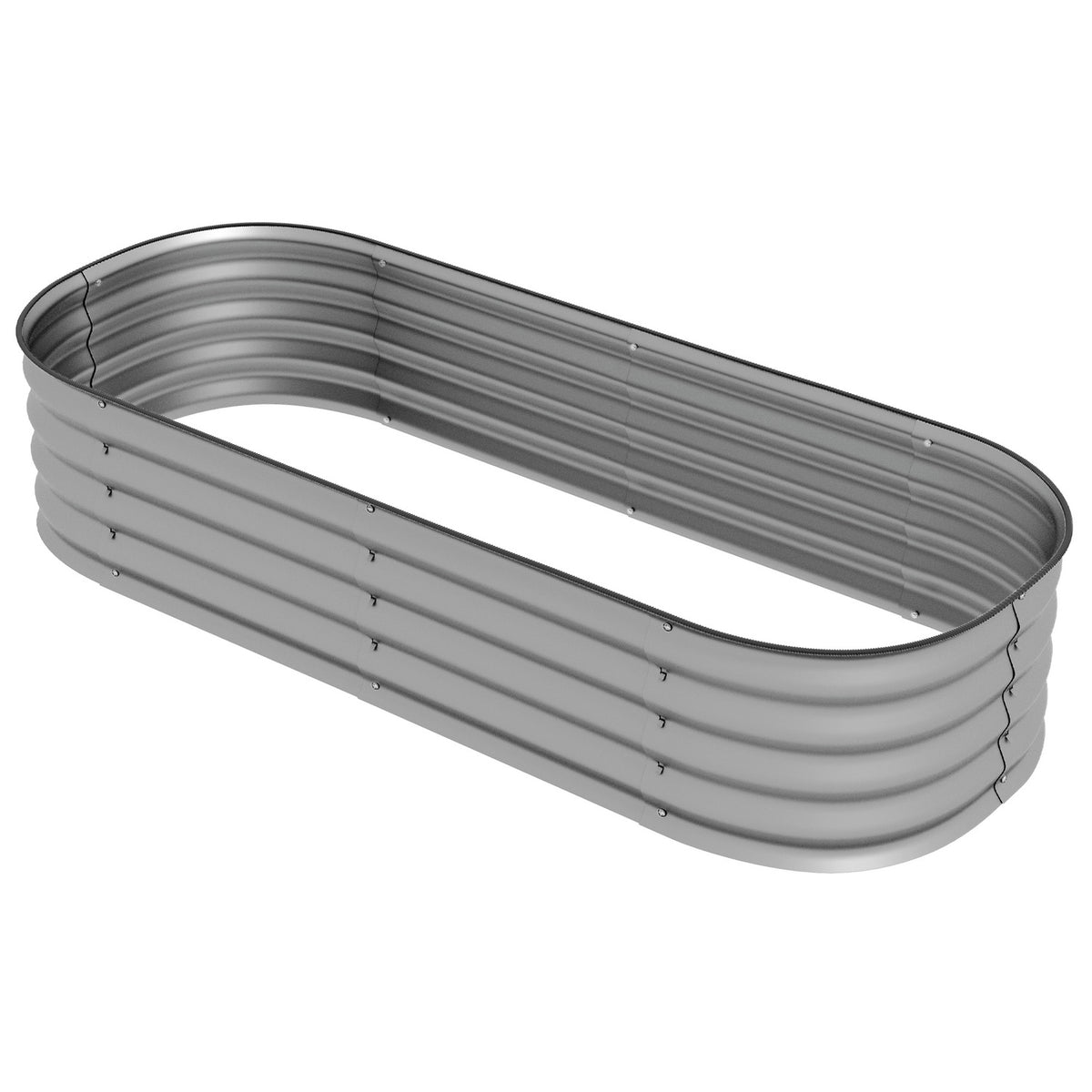 Raised Bed Metal Planter Box 150 x 62 x 30 cm Vegetable Bed DIY Flower Box with Open Base for Garden Balcony Herb Bed Silver