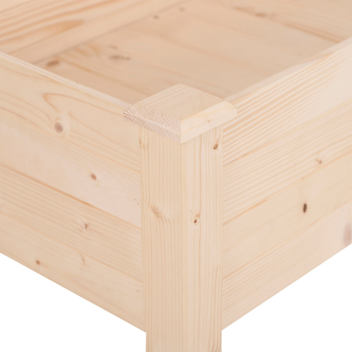 Raised Bed, Plant Box, Flower Box, Flower Pot, Herb Bed With Drainage Holes, Non-Woven Fabric Cloth, Solid Natural Wood 122.5 X 56.5 X 76 Cm