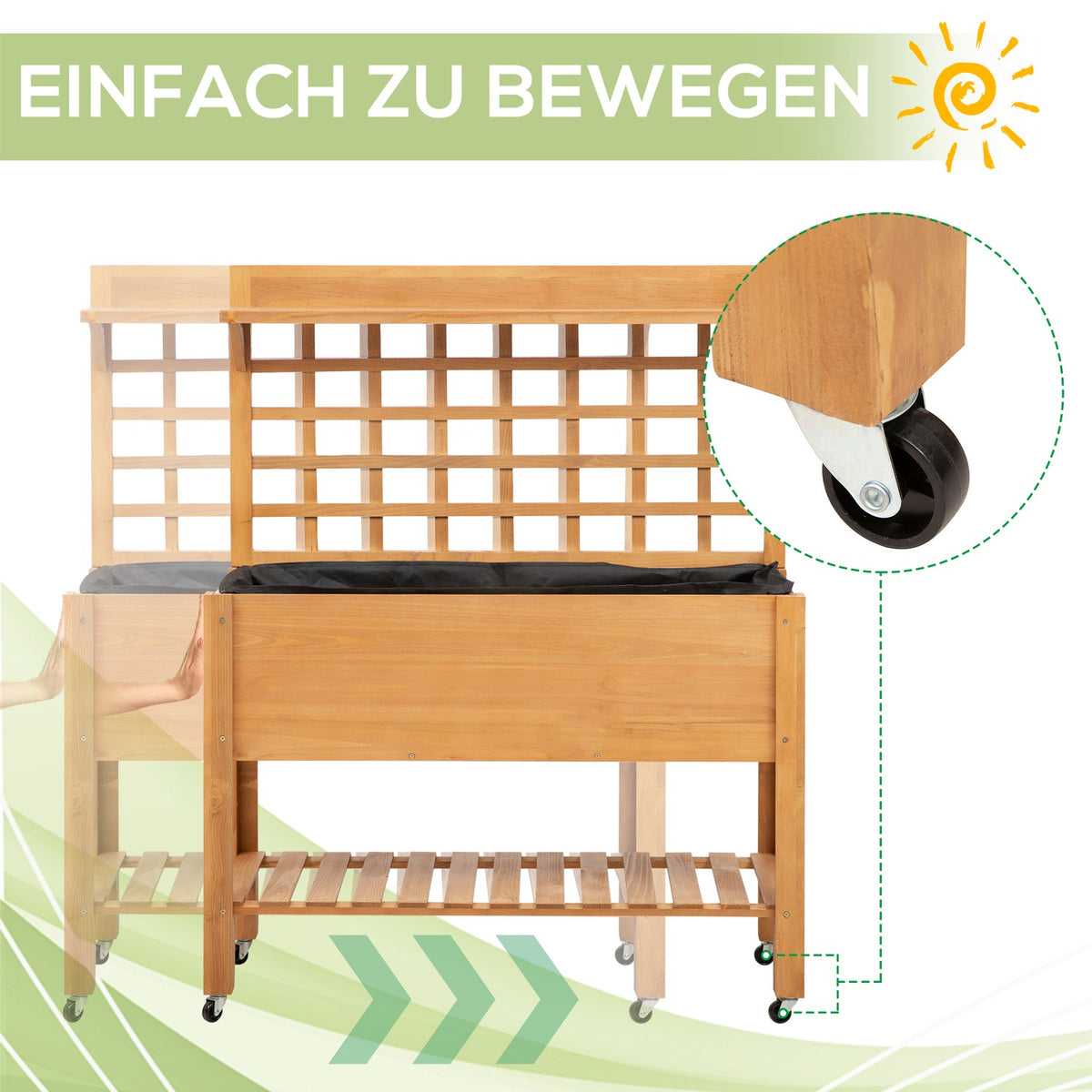 Raised Bed Plant Table Flower Table Work Table Garden Table Greenhouse Wooden Plant Table For Garden Balcony 105 X 40 X 135 Cm Fir