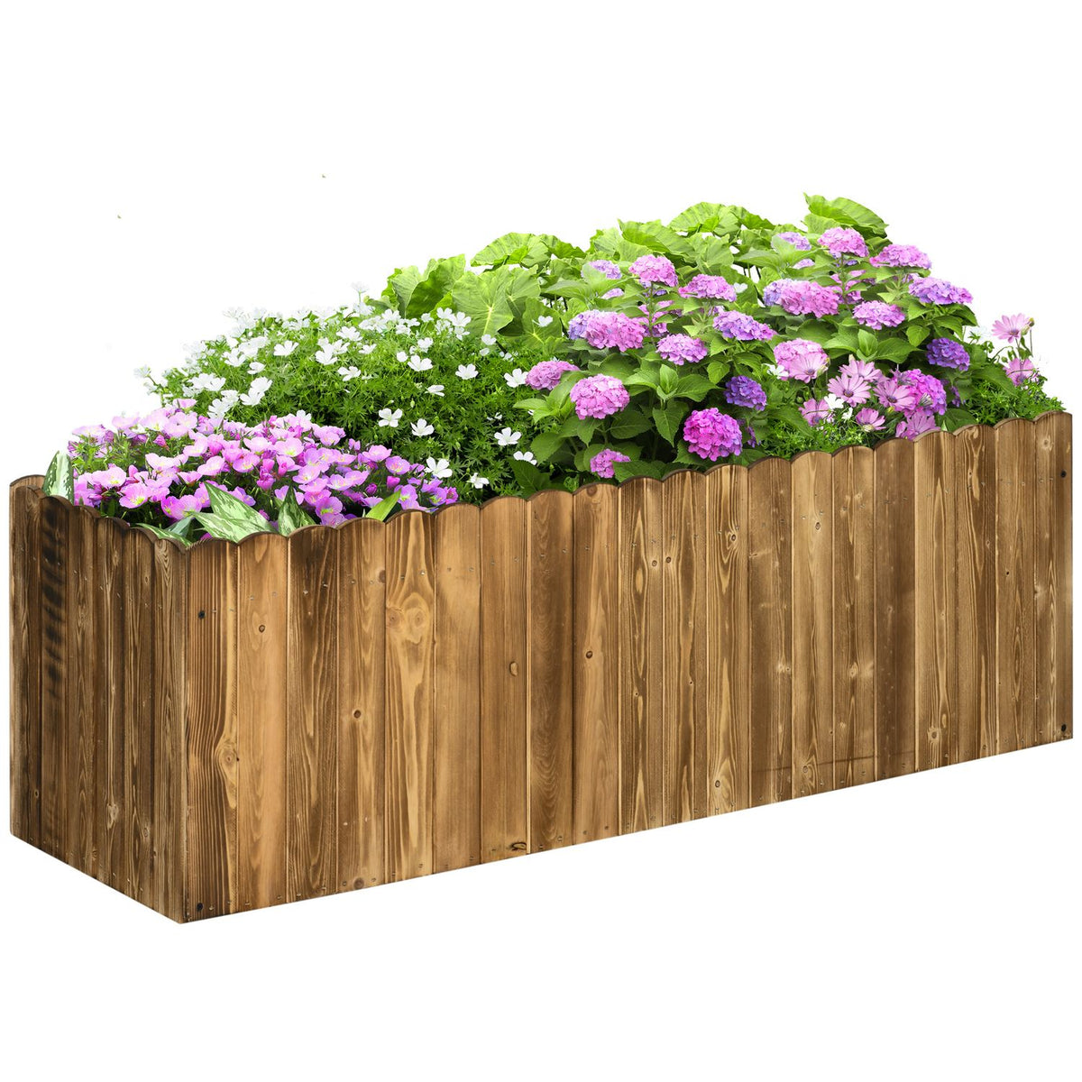 Raised Bed Planter Herb Bed Planter Vegetable Flower Bed Flower Box Fir Wood 120 X 40 X 40 Cm