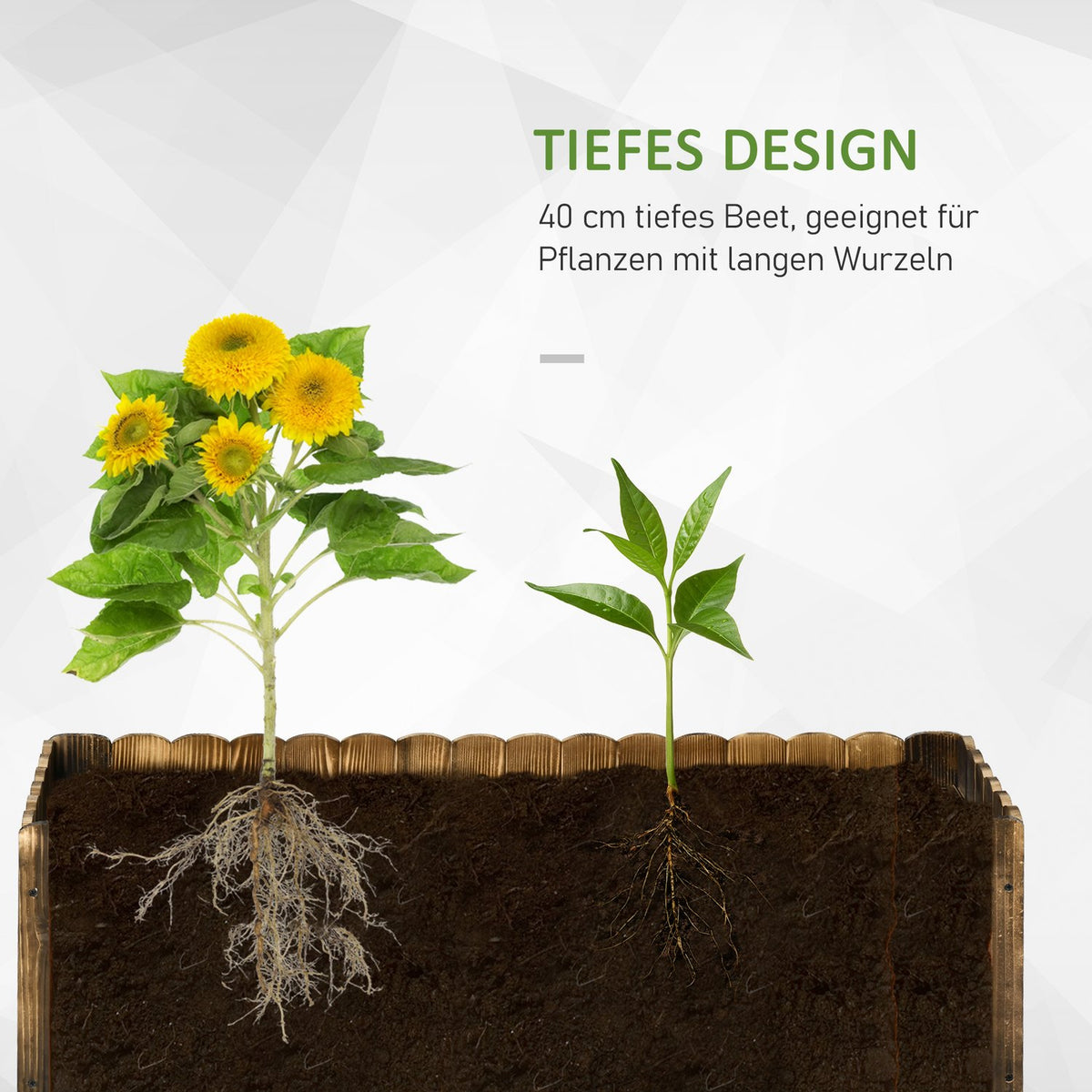 Raised Bed Planter Herb Bed Planter Vegetable Flower Bed Flower Box Fir Wood 120 X 40 X 40 Cm