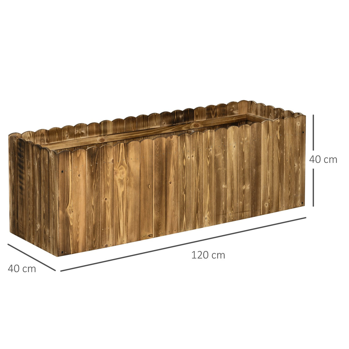 Raised Bed Planter Herb Bed Planter Vegetable Flower Bed Flower Box Fir Wood 120 X 40 X 40 Cm