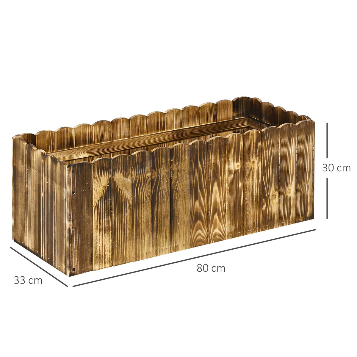 Raised Bed Planter Herb Bed Planter Vegetable Flower Bed Flower Box Fir Wood 80 X 33 X 30 Cm