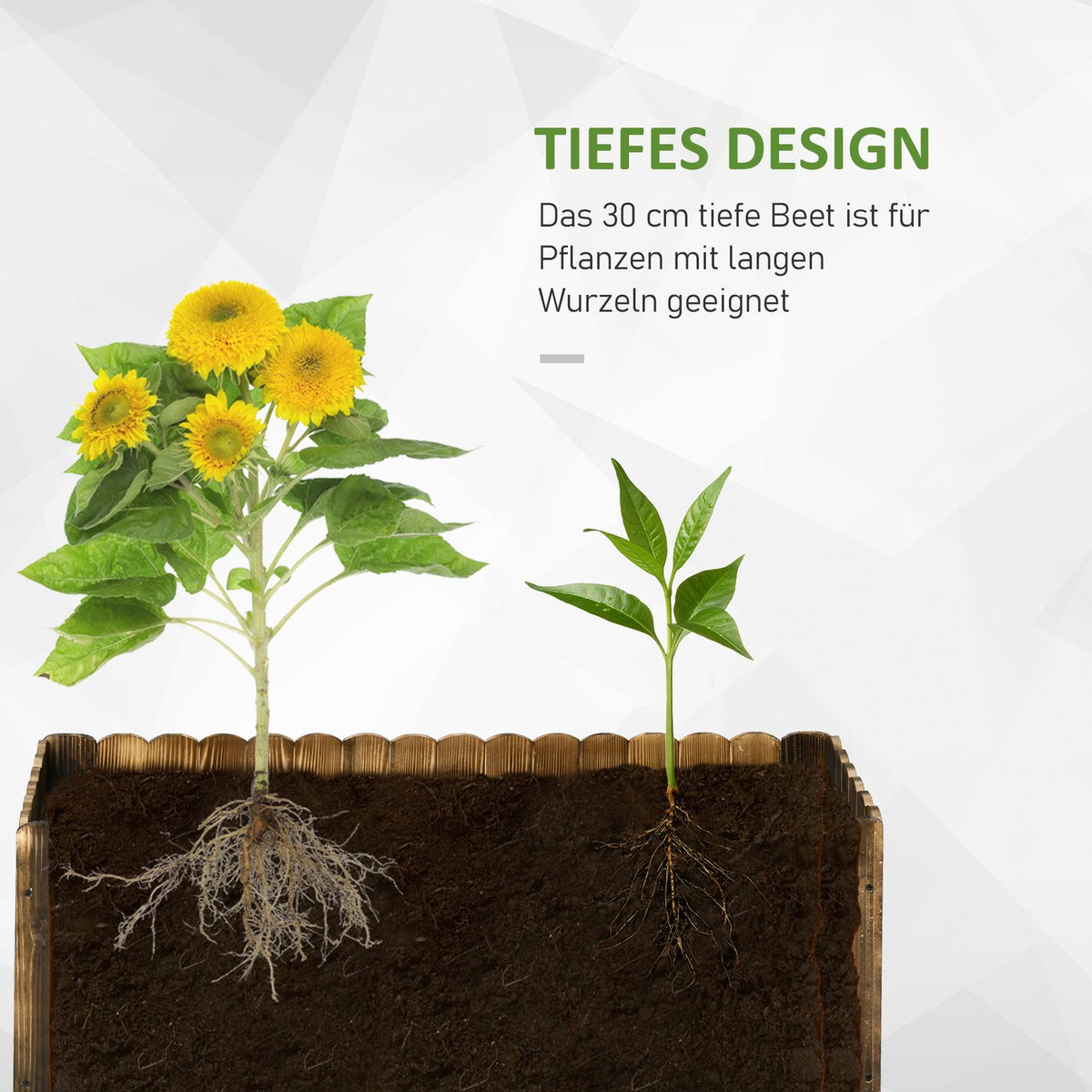 Raised Bed Planter Herb Bed Planter Vegetable Flower Bed Flower Box Fir Wood 80 X 33 X 30 Cm