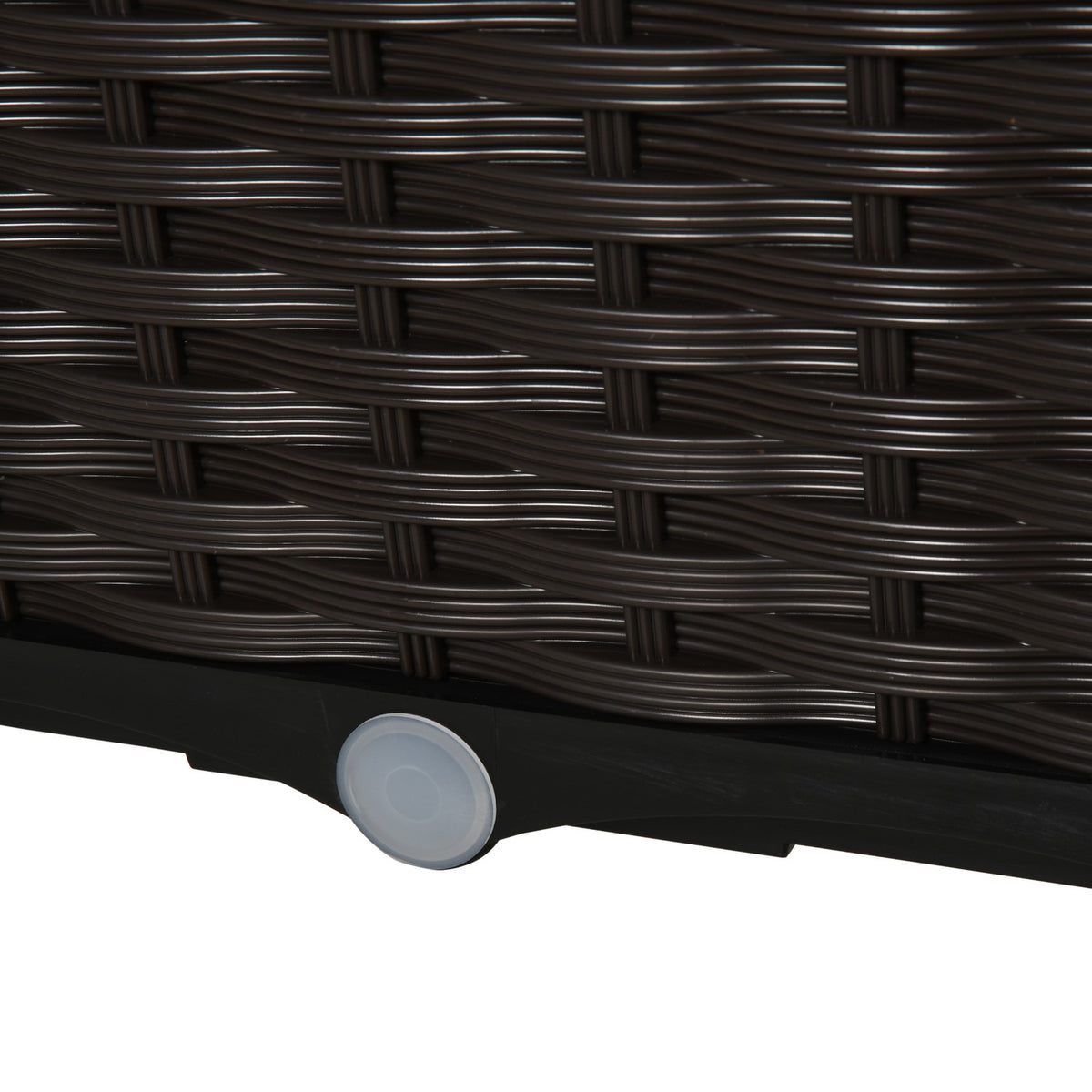 Raised Bed Planter In Rattan Look With Drainage Holes, Pp, Brown, 40X40X44Cm