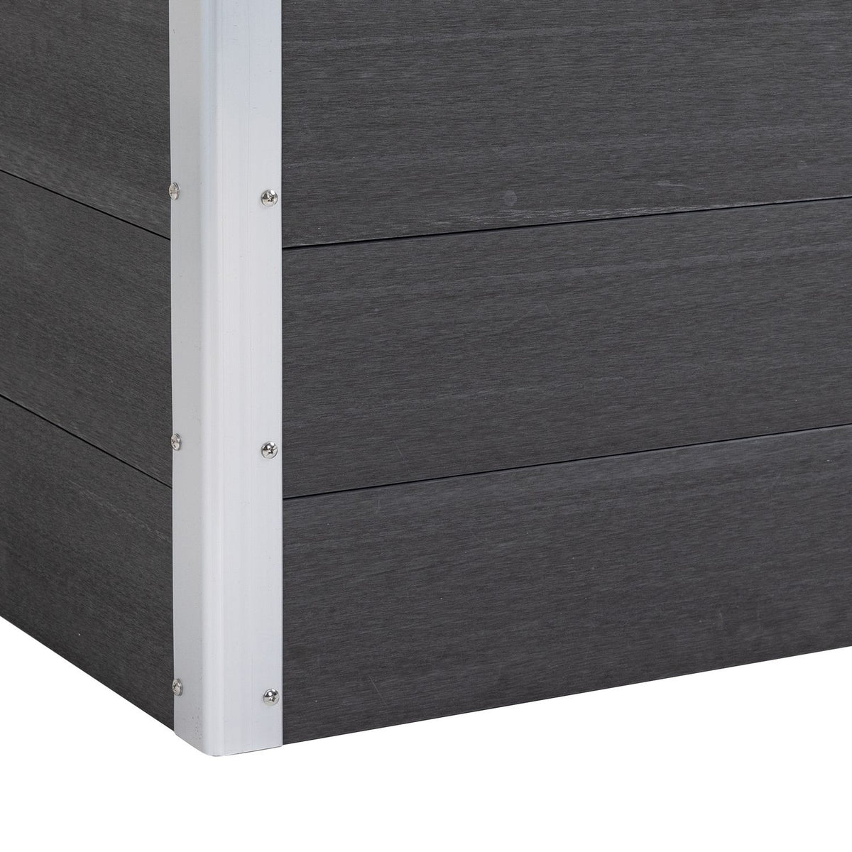 Raised Bed Weatherproof Plant Box Made Of Wpc + Aluminum, Without Base, Gray, 100X50X50Cm