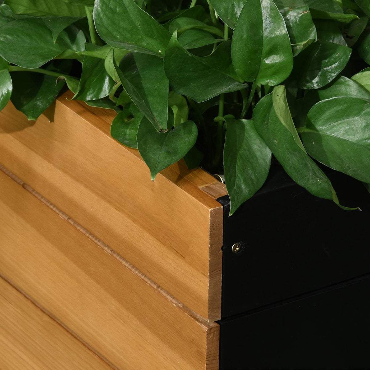 Raised Bed With 4 Plant Boxes, Flower Box With Self-Watering System, Fleece Lining For Garden, Wood, Brown, 79.5 X 49.5 X 80 Cm