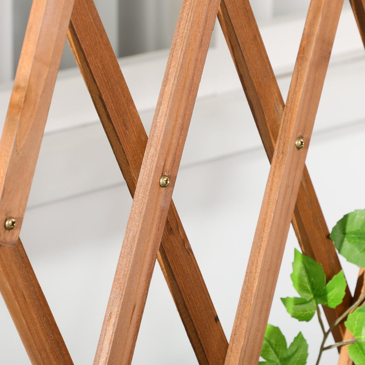Raised Bed With Trellis Flower Box On Wheels & Shelf, Solid Wood, For Patio, Brown, 79X29X130Cm