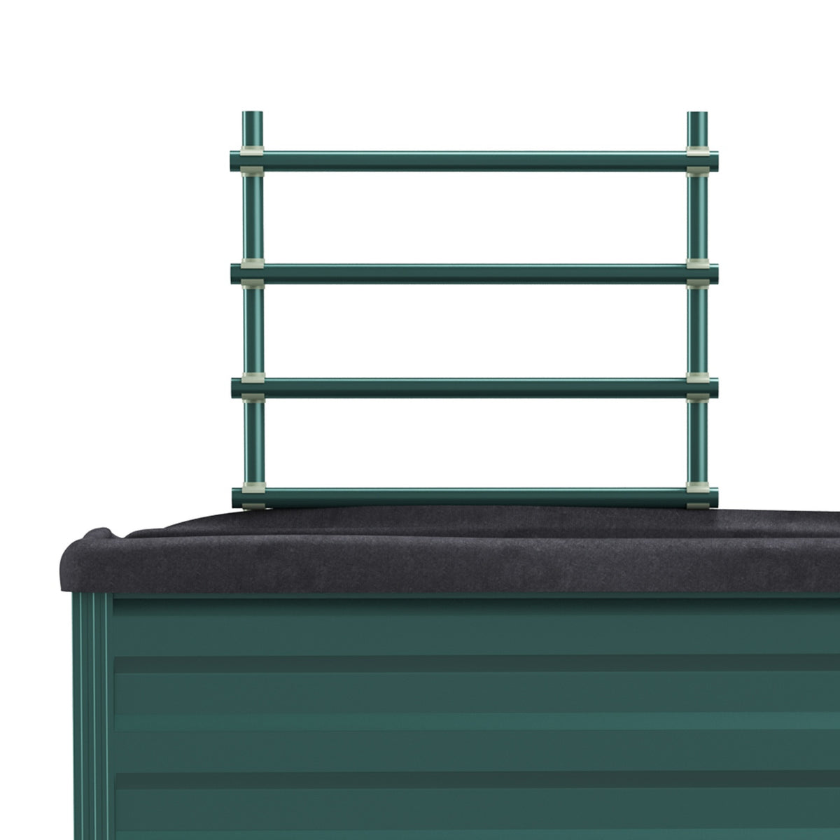 Raised Bed With Trellis Flower Box With Wheels & Shelf, Galvanized Steel, For Balcony, Green, 85X40X135Cm