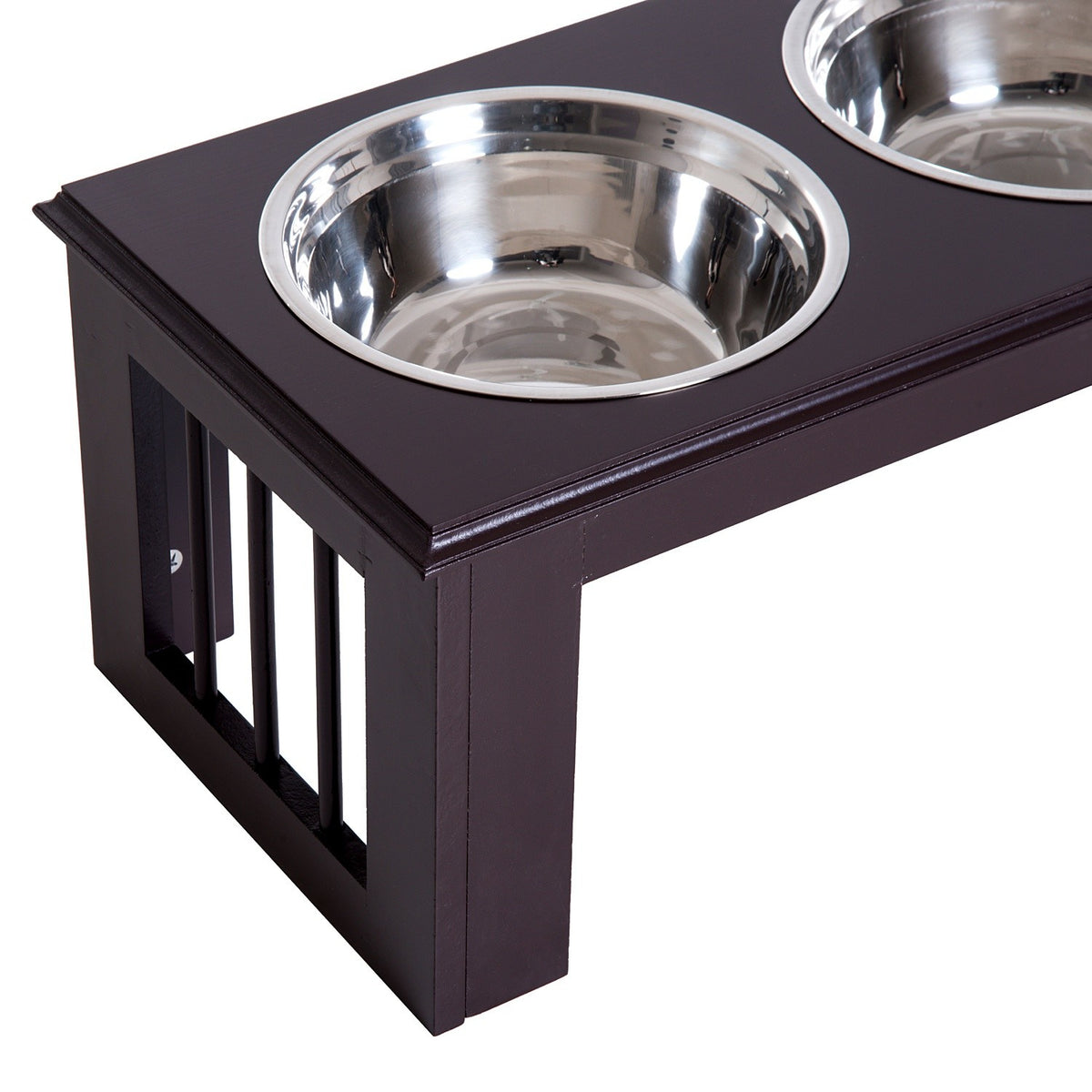 Raised Dog Bowl Food Bowl Stainless Steel Bowls Pet Food Bowl Mdf Coffee 23" X 12" X 10"