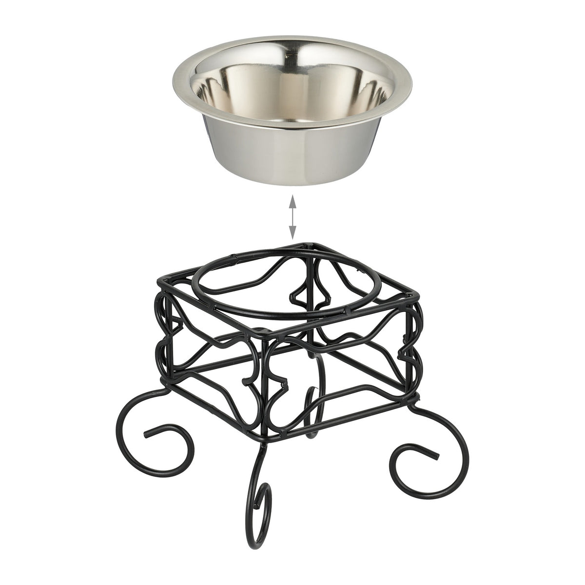 Raised Dog Bowl Stand, 300 ml, Stainless Steel