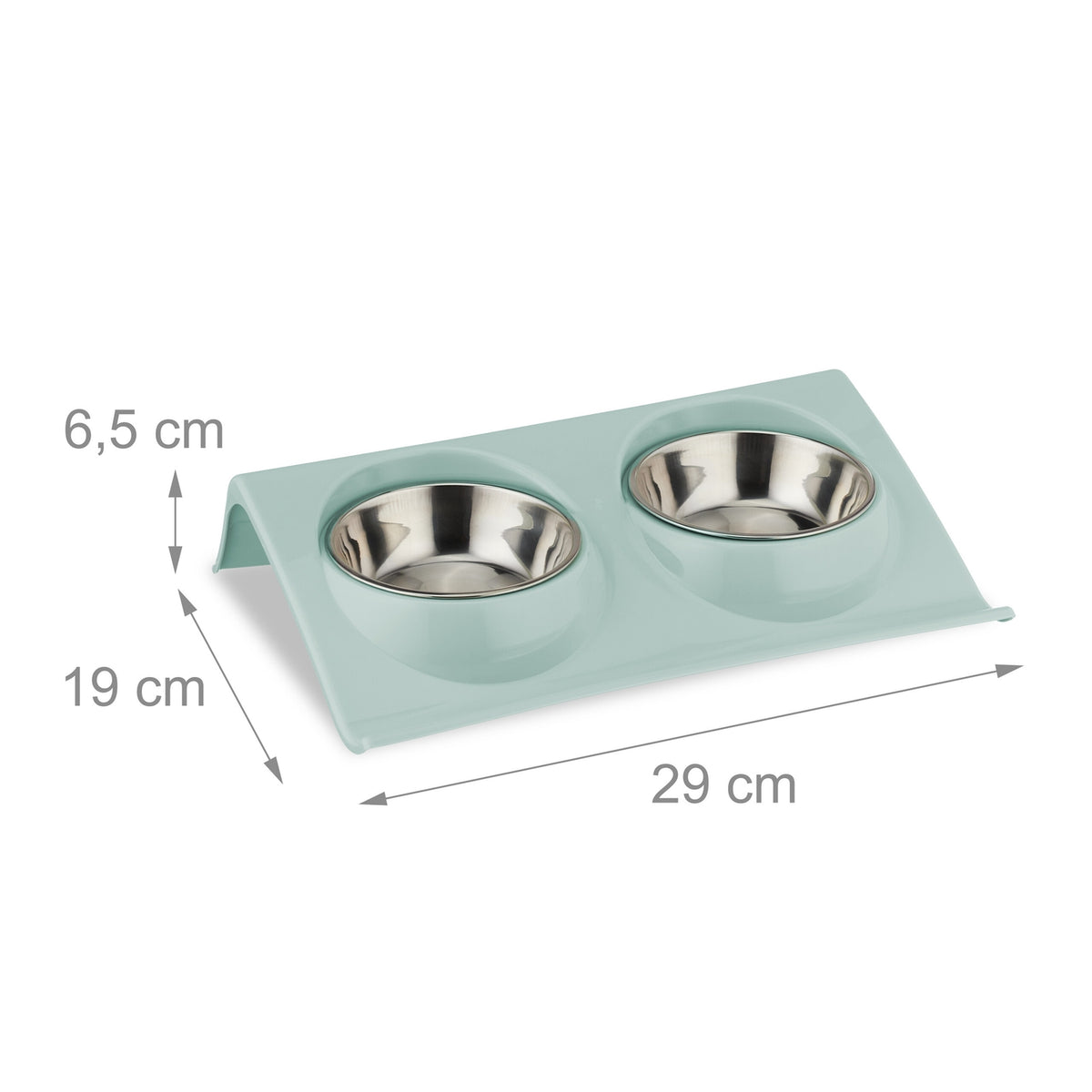 Raised Double Pet Bowl Stand with Food Catcher Rim