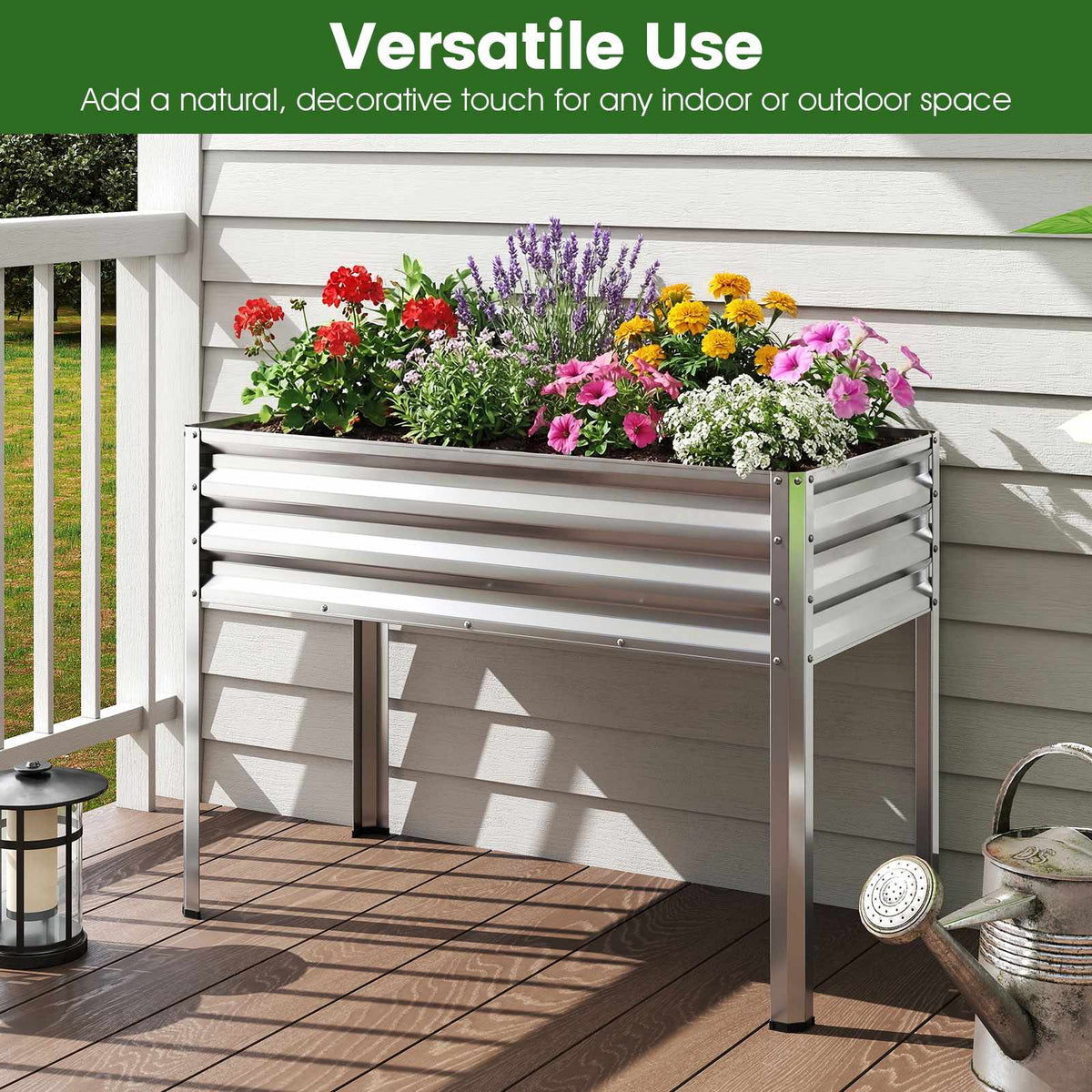Raised Garden Bed With Legs, Metal Planter 44x22x32
