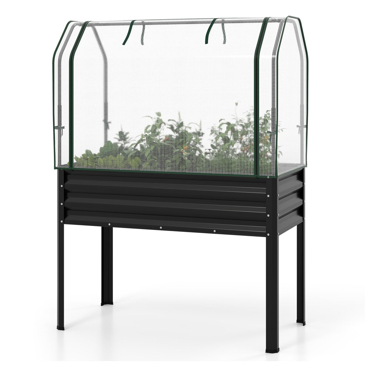 Raised Garden Bed With Legs and Greenhouse Cover, 44x22