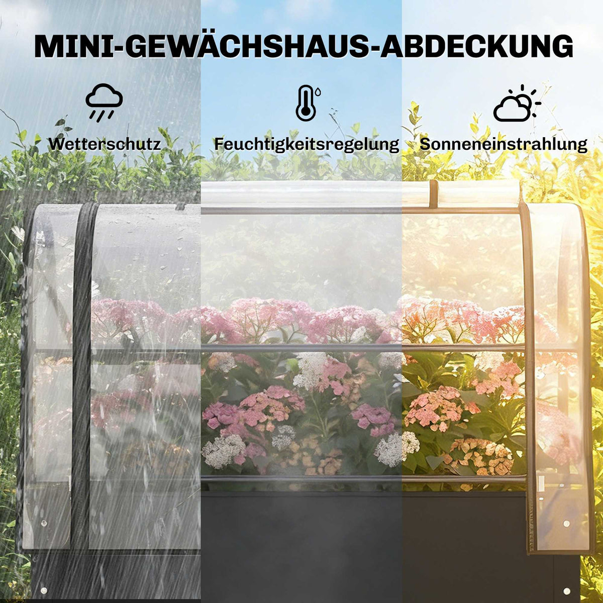 Raised Garden Bed with Clear Cover, Metal, 100x49x136 cm