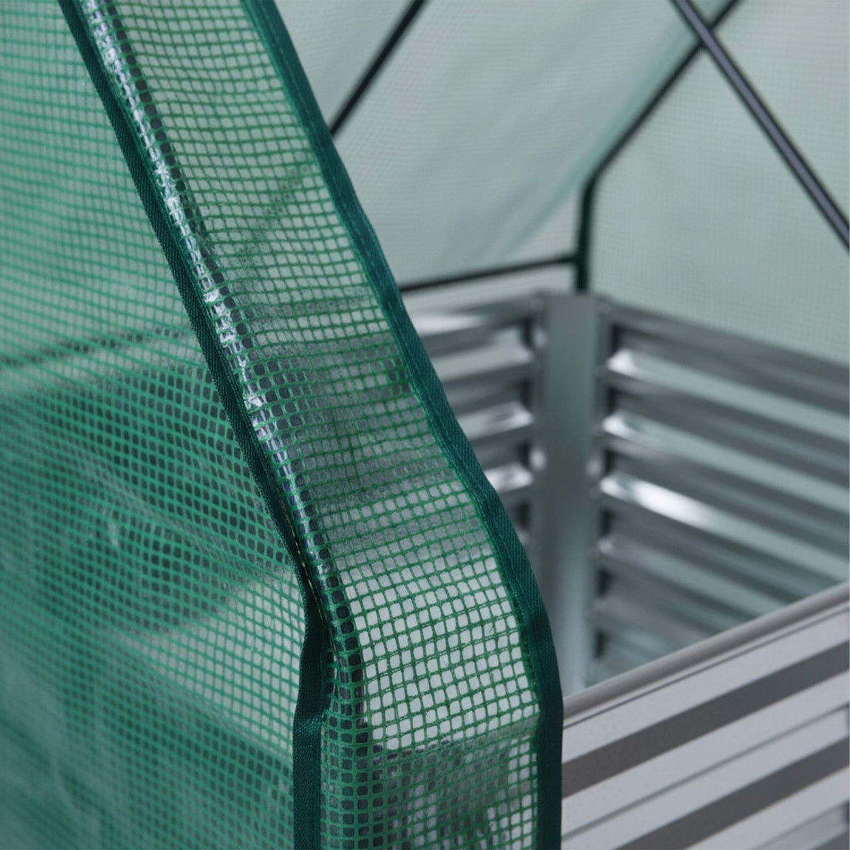 Raised Garden Bed with Greenhouse Cover, Metal