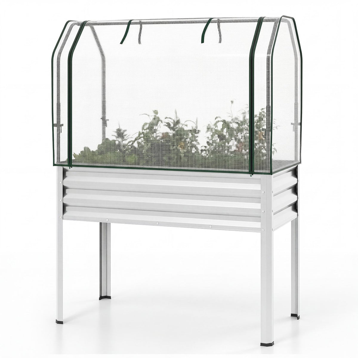 Raised Garden Bed with Legs and Greenhouse Cover, 44x22