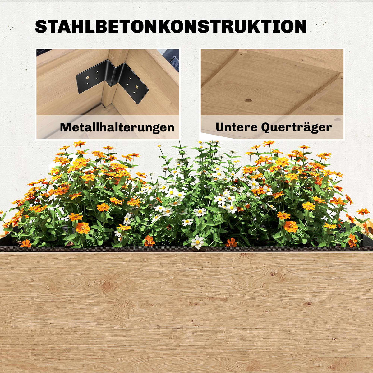 Raised Garden Bed with Shelves, 76.5 cm, Fir Wood