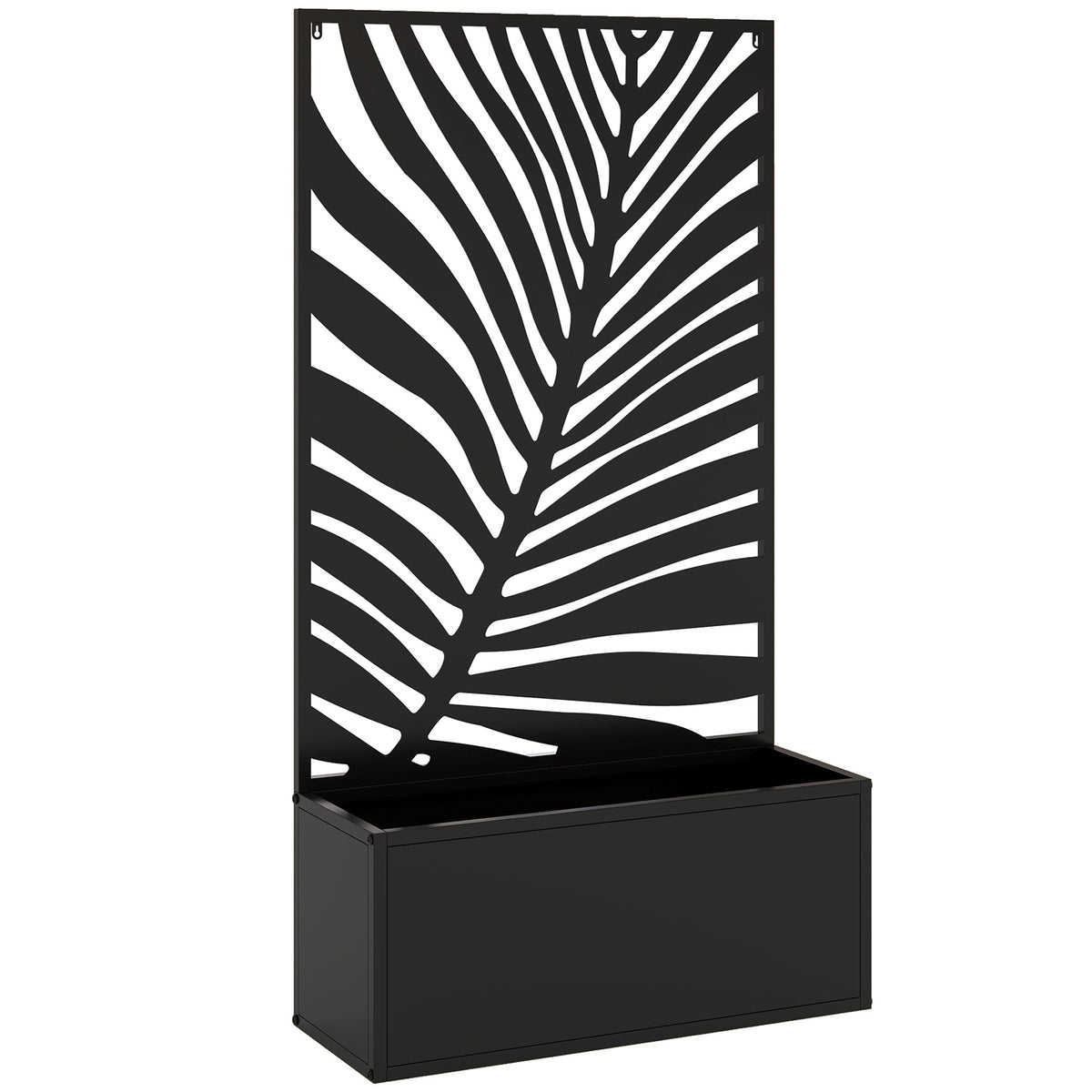 Raised Planter Box with Trellis, Metal, 61 x 23 x 113 cm