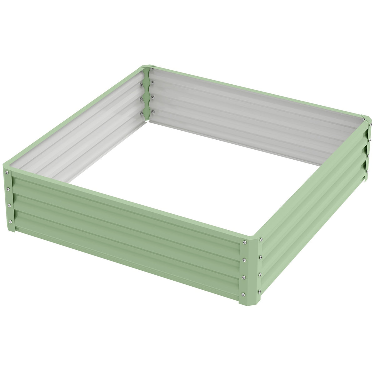 Raised bed, flower box, vegetable bed, planter, herb bed for garden, terrace, balcony, steel, green, 120 x 120 x 30 cm |