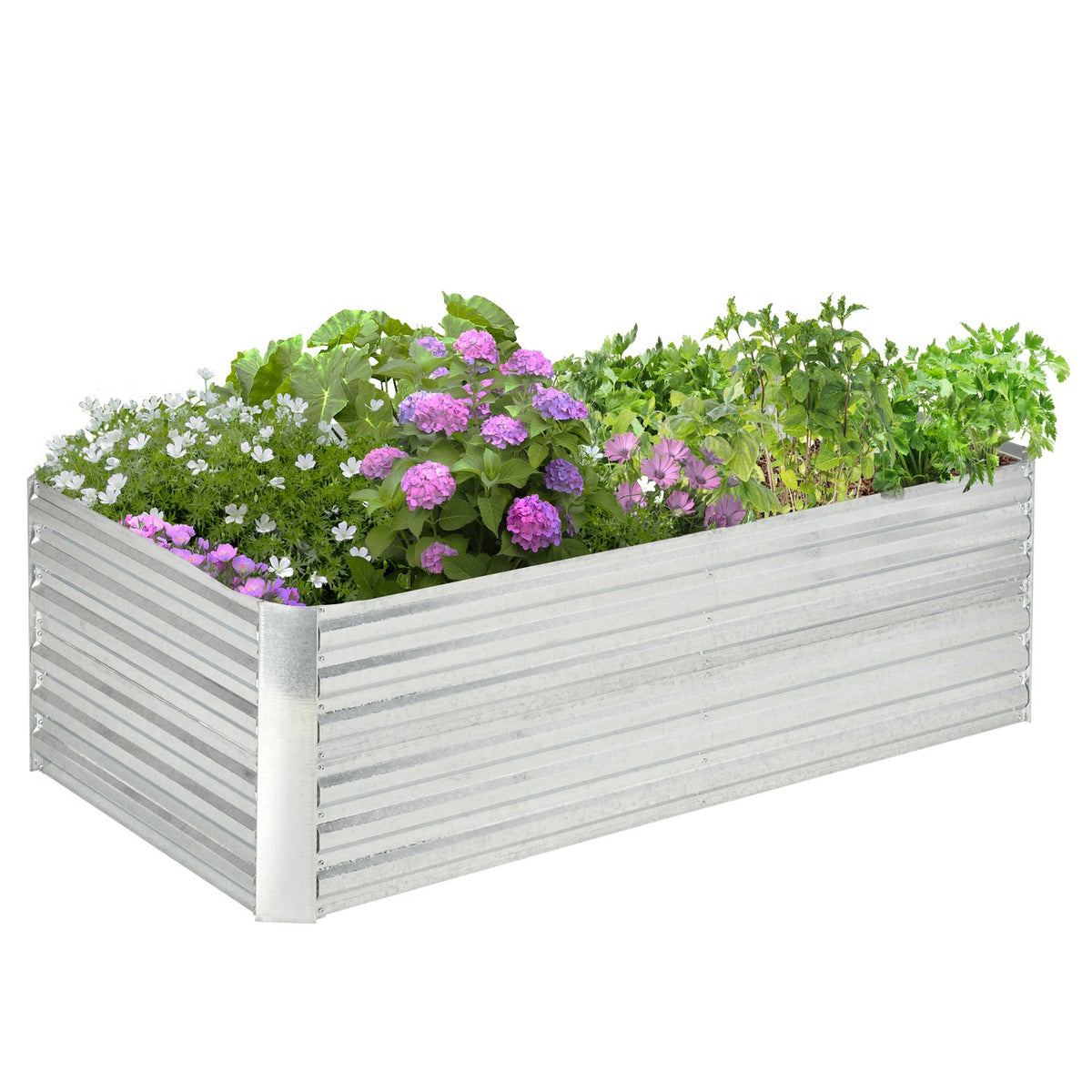 Raised bed made of steel, plant bed, cold frame, garden bed, flower box, pluggable, plant box, plant pot, 180 x 90 x 60 cm for garden, balcony, terrace, vegetable bed for flowers, plants, fruit
