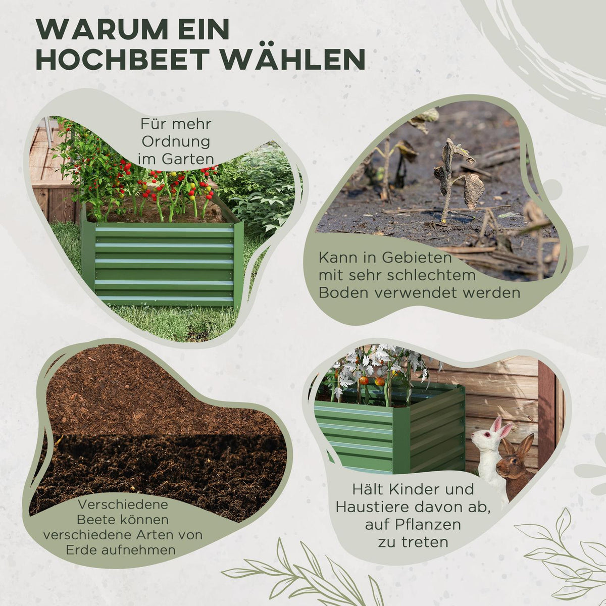 Raised bed made of steel, plant bed, cold frame, garden bed, flower box, pluggable, plant box, plant pot, 180 x 90 x 60 cm for garden, balcony, terrace, vegetable bed for flowers, plants, fruit