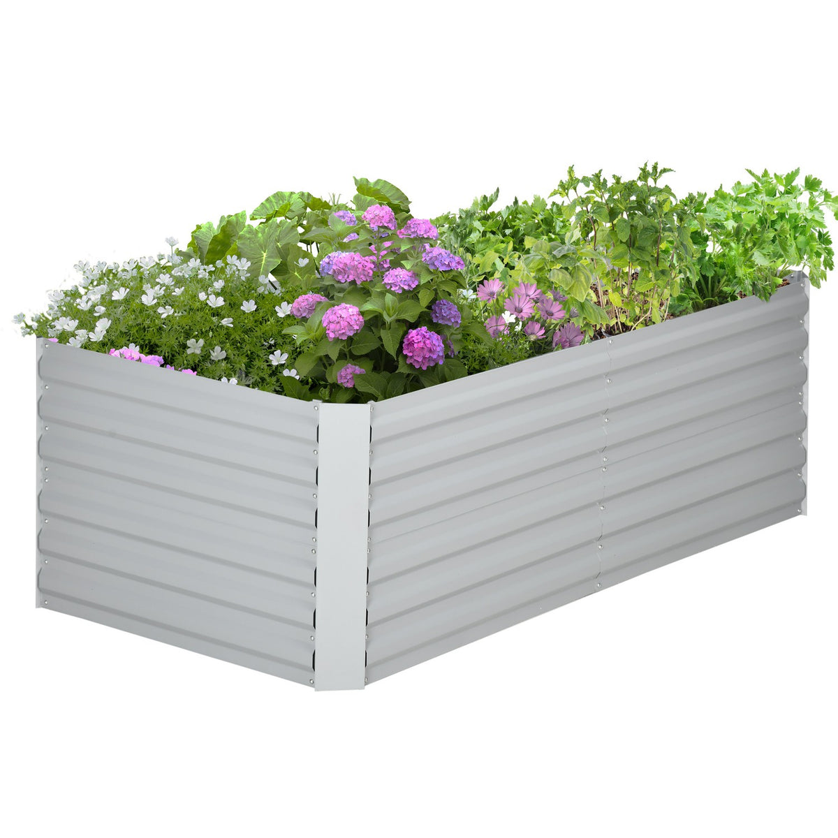 Raised bed made of steel, plant bed, cold frame, garden bed, flower box, pluggable, plant box, plant pot, 180 x 90 x 60 cm for garden, balcony, terrace, vegetable bed for flowers, plants, fruit