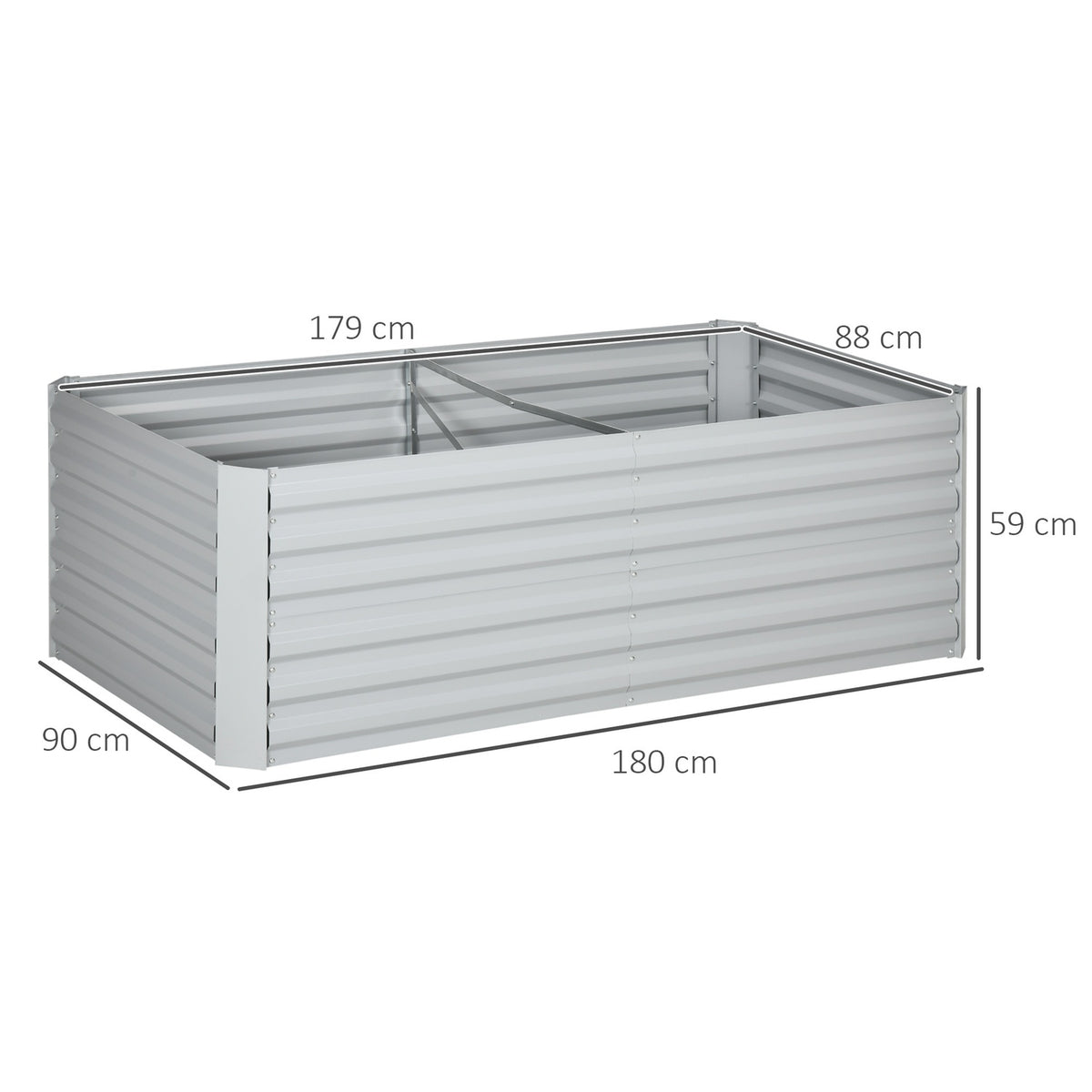 Raised bed made of steel, plant bed, cold frame, garden bed, flower box, pluggable, plant box, plant pot, 180 x 90 x 60 cm for garden, balcony, terrace, vegetable bed for flowers, plants, fruit
