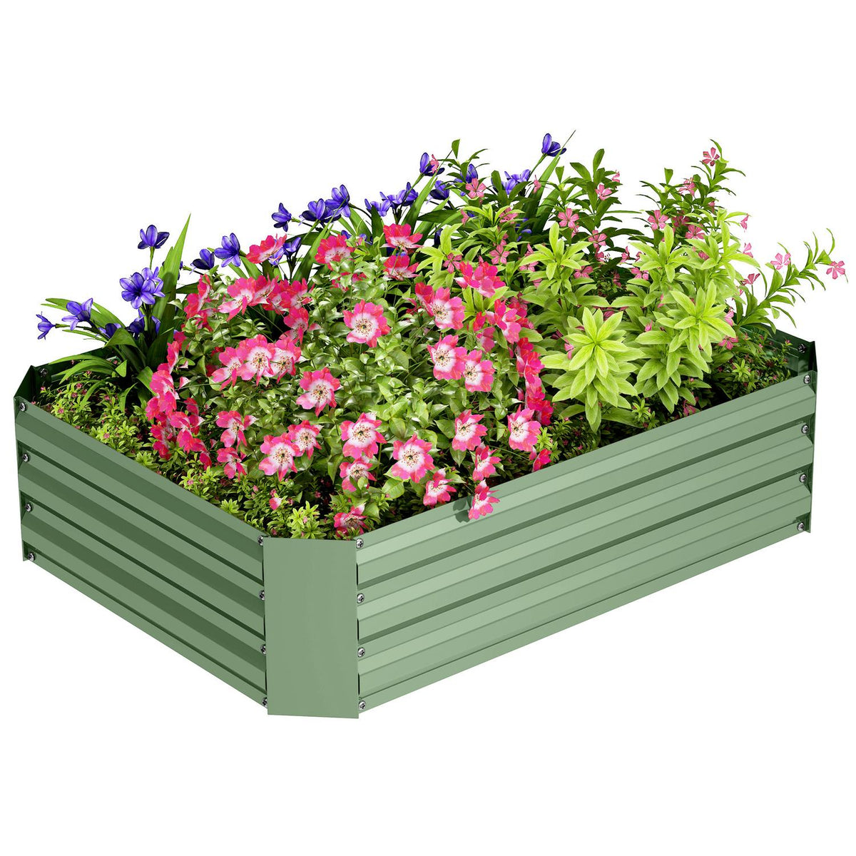 Raised bed made of steel, plant bed, cold frame, garden bed, flower box, stackable, plant box, vegetable bed, 120 x 90 x 30 cm for garden, balcony, plant pot for flowers, plants, vegetables