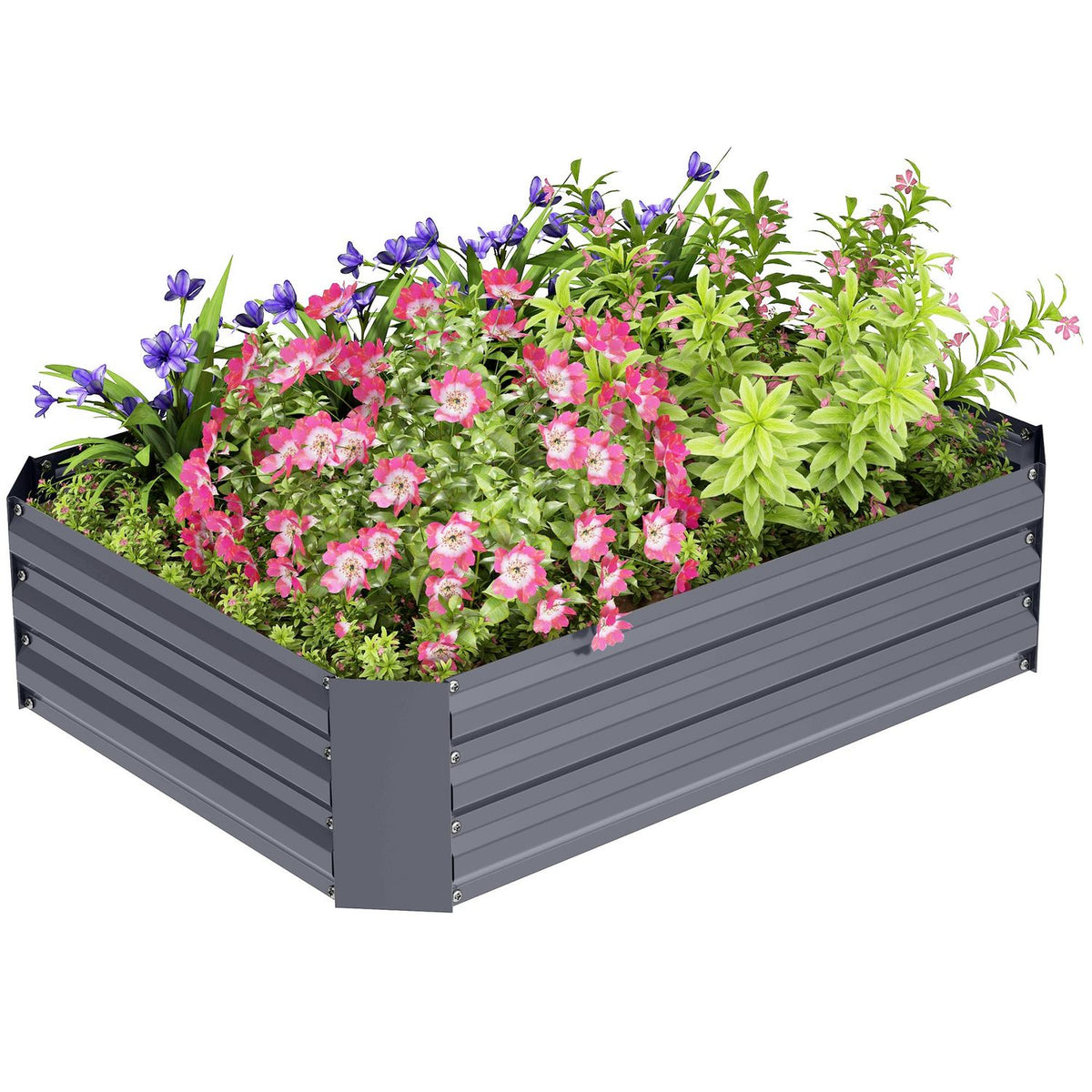 Raised bed made of steel, plant bed, cold frame, garden bed, flower box, stackable, plant box, vegetable bed, 120 x 90 x 30 cm for garden, balcony, plant pot for flowers, plants, vegetables