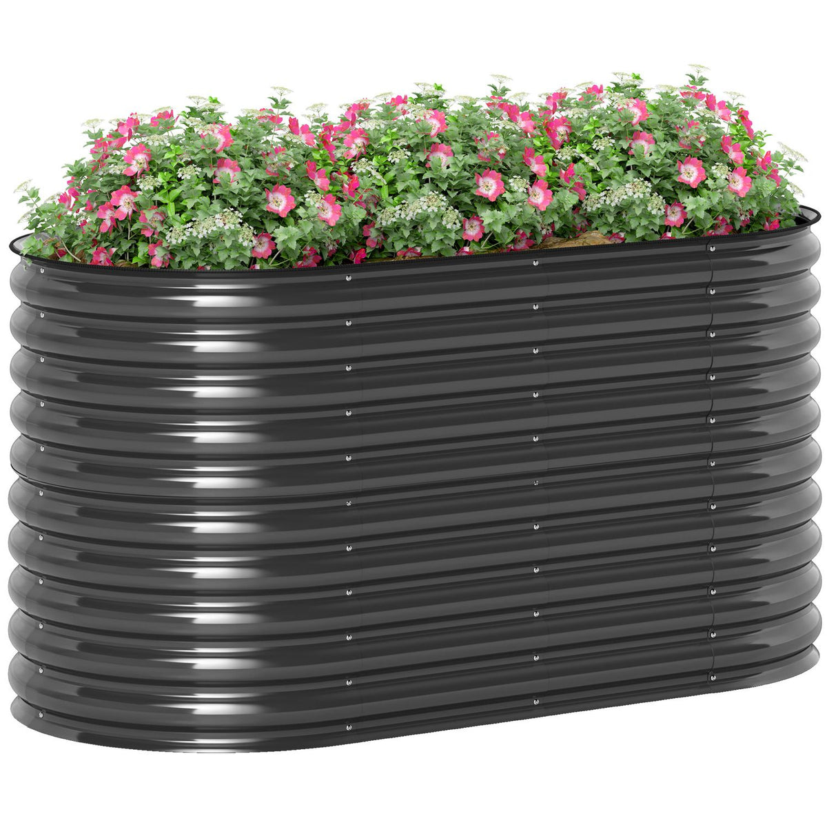 Raised bed made of steel, plant bed, cold frame, garden bed, stackable, flower box, plug-in plant box, 160 x 80 x 80 cm, vegetable bed for garden, balcony, terrace, plant pot for flowers, plants