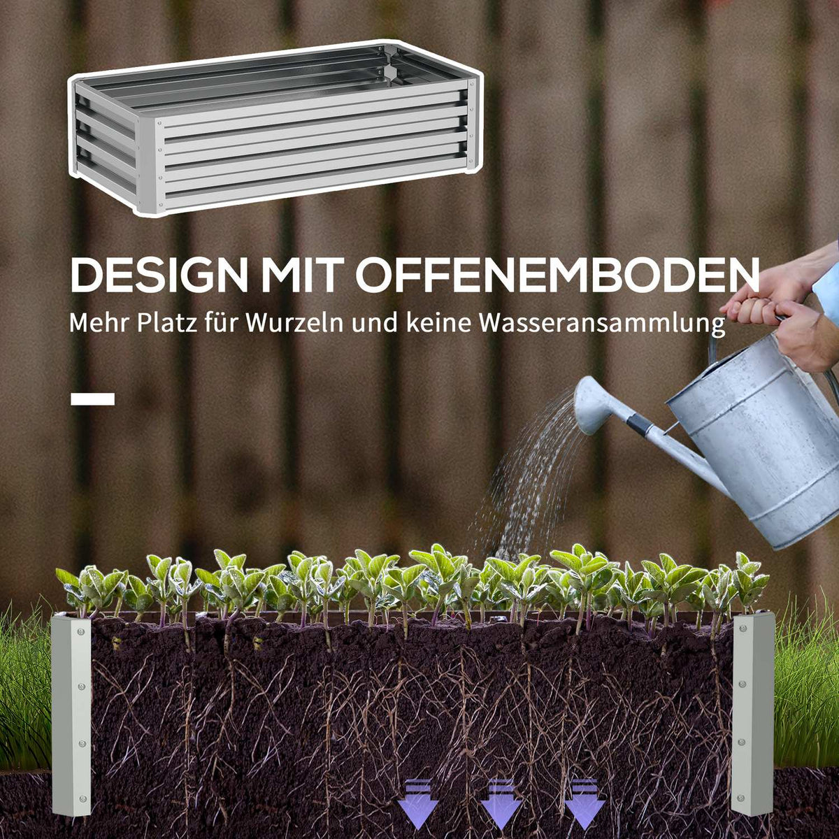 Raised bed made of steel, weather-resistant plant bed, cold frame, garden bed, flower box, rust-proof, plant box, plant pot, 120 x 60 x 30.5 cm for garden, balcony, vegetable bed for flowers, plants, vegetables