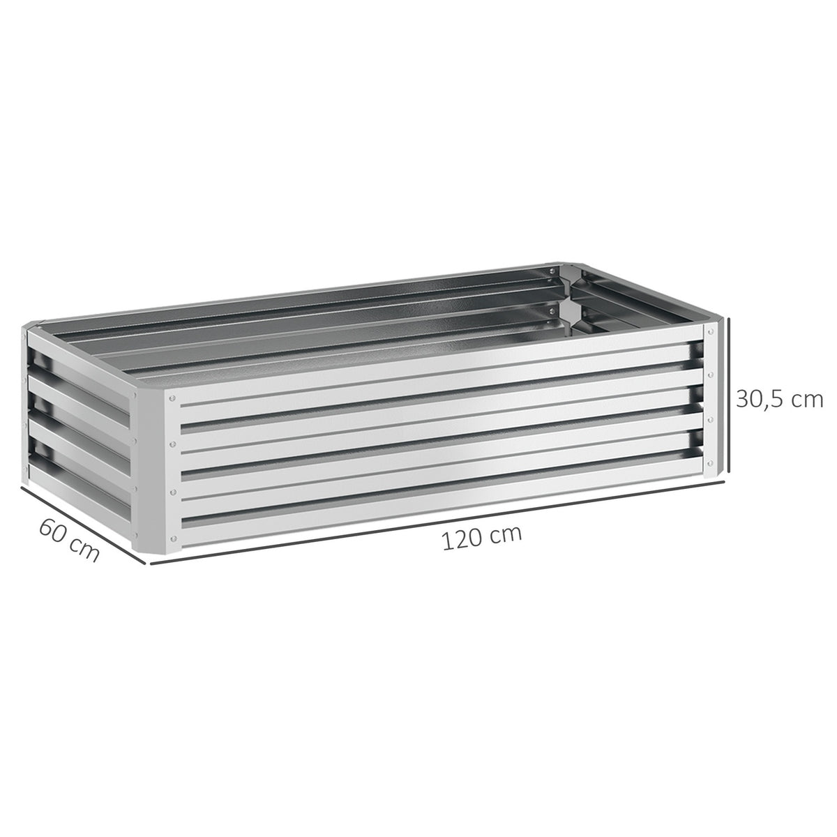 Raised bed made of steel, weather-resistant plant bed, cold frame, garden bed, flower box, rust-proof, plant box, plant pot, 120 x 60 x 30.5 cm for garden, balcony, vegetable bed for flowers, plants, vegetables