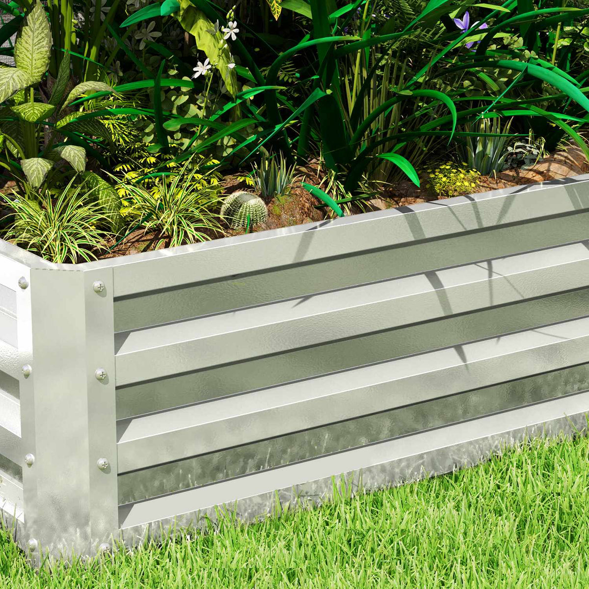 Raised bed made of steel, weather-resistant plant bed, cold frame, garden bed, flower box, rust-proof, plant box, plant pot, 120 x 60 x 30.5 cm for garden, balcony, vegetable bed for flowers, plants, vegetables